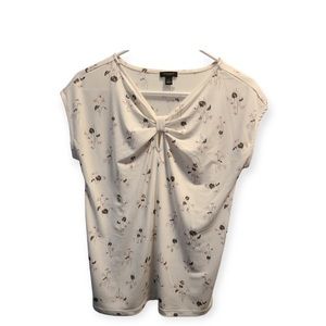 Ann Taylor Factory Women White Short Sleeve Top
